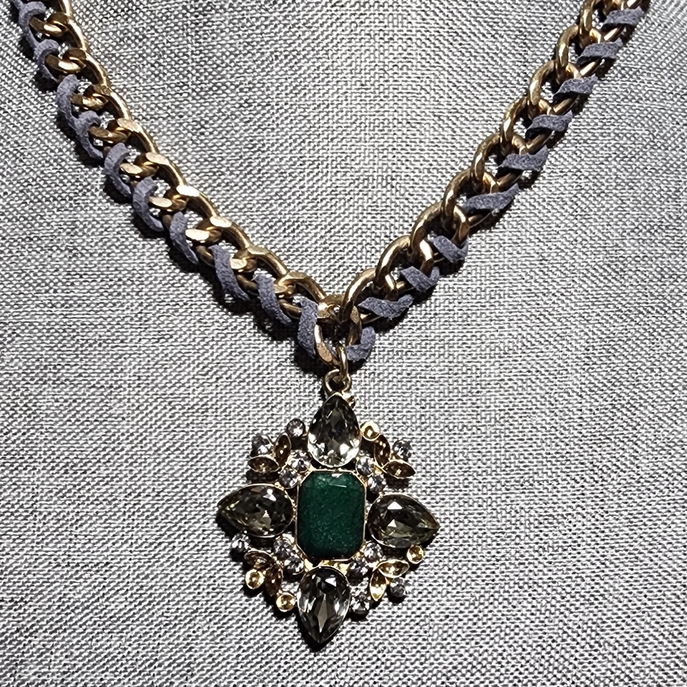 Loft Emerald Embellished Statement Necklace